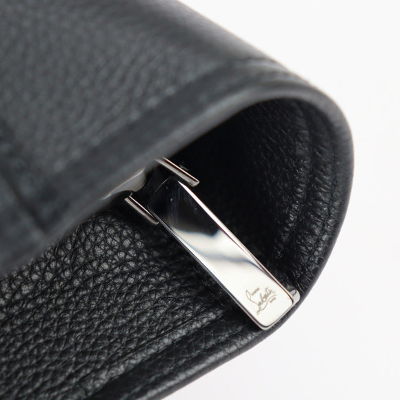 Christian Louboutin Kabiker Tote Bag Grain Calf Leather Black Red Silver - Picture 6 of 8